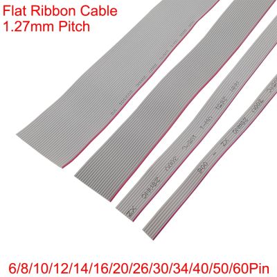 1/2/5Meter 6P/8/10/12/14/16/20/26/30/34/40/50/60 Pin 1.27mm Pitch Gray Flat Ribbon Cable 28 AWG Wire For 2.54mm FC IDC Connector Wires  Leads Adapters