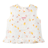 ENFANT เสื้อแขนกุดระบายชาย ผ้าCotton  พิมพ์ลายลูกเจี้ยบ สีครีม สำหรับเด็กผู้หญิงไซส์ 80