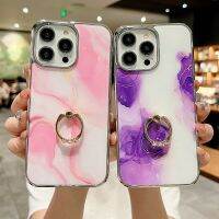 เคสโทรศัพท์มีลายหินอ่อนเคลือบอิเล็คโทรเพลทสุดหรูสำหรับ iPhone 13 14 Pro Max เคสป้องกันปลอกซิลิโคนกันกระแทก