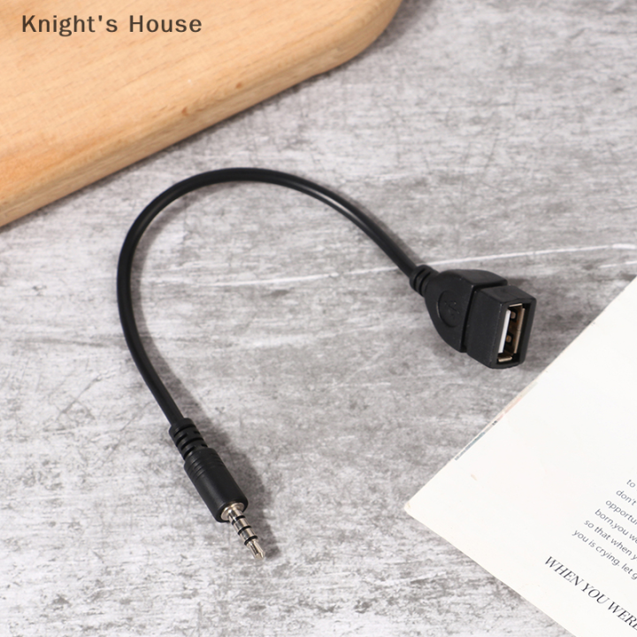 knights-house-สายเครื่องเสียงรถยนต์สีดำขนาด3-5มม-ไปยัง-usb-สายสัญญาณเสียงอุปกรณ์อิเล็กทรอนิกส์ในรถยนต์สำหรับเล่นเพลงสายสัญญาณเสียงรถยนต์ตัวแปลงหูฟัง-usb