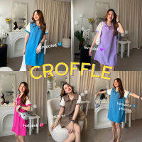 12FEBRUARY | CROFFLE DRESS เดรสทูโทน คอปกกว้าง ทรงสวยใส่สบาย ผ้าไม่ต้องรีด