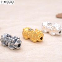 3D 100% 999 Silver Pixiu Beads Real Pure Silver Lucky Animal Beads Fengshui Wealth Pixiu Beads Good For Wealth Jewelry Findings