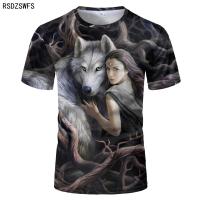 2023 Fun Newest Harajuku Wolf 3D Print Cool T-shirt Men/Women Short Sleeve Summer Tops Beauty T shirt Fashion animal Tees