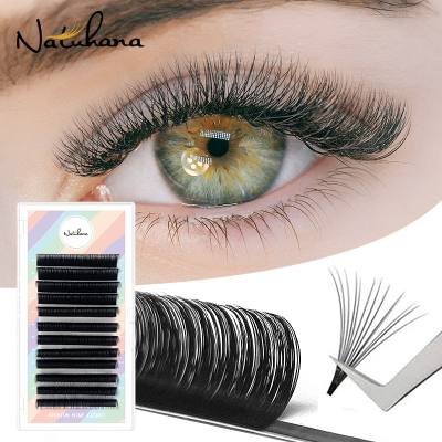 NATUHANA Easy Fanning Lashes Volume ต่อขนตาส่วนบุคคลขนตา Faux Mink ขนตานุ่มต่อขนตาธรรมชาติแต่งหน้าเกาหลี