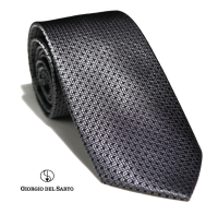 Giorgio Del Sarto Silk Necktie  GREY with Fabric Texture เนคไทสีเทามีเท็กเจอร์