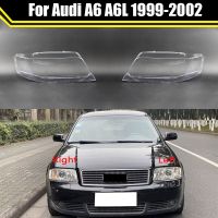 ไฟหน้ารถปกสำหรับ Audi A6 A6L 1999 2000 2001 2002 Hadlamps โปร่งใสโคมไฟแสงเลนส์แก้วกรอบ