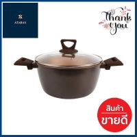 หม้อสองหูนอนสติ๊ก พร้อมฝาแก้ว KASSA HOME รุ่น L124AK-0524L ขนาด 24 ซม. สีน้ำตาล - ทอง **ราคารวม Vat แล้วค่ะ ไม่มีบวกเพิ่ม**