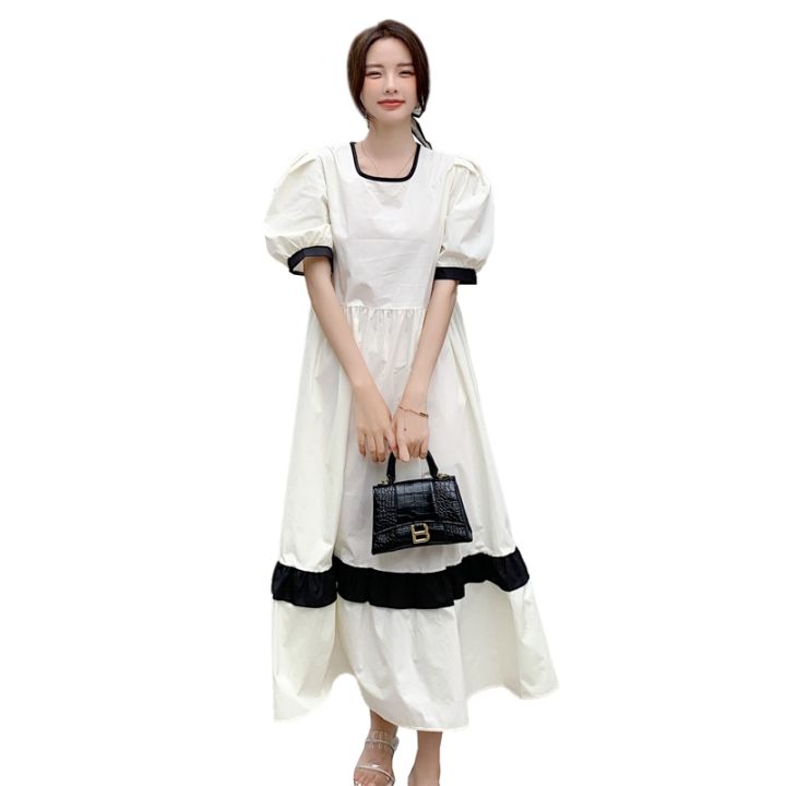 vestido-feminino-de-maternidade-estilo-coreano-manga-curta-colarinho-quadrado-cor-bloco-patchwork-algod-o-linho-solto-mulher-gr-vida