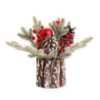 Holiday Window Display Pine Cone Tree Ornaments High-quality Ornaments Flocking PE Simulation Home Window Decoration