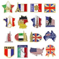 【DT】hot！ Map Enamel Pins Dubai British Alloy Badges Tourist Souvenir Brooch for