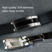 Adjustable 20 21Mm Rubber Watch Band For Rolex Strap Daytona Submariner Yacht Master GMT OYSTERFLEX Glide Lock Buckle Watchband