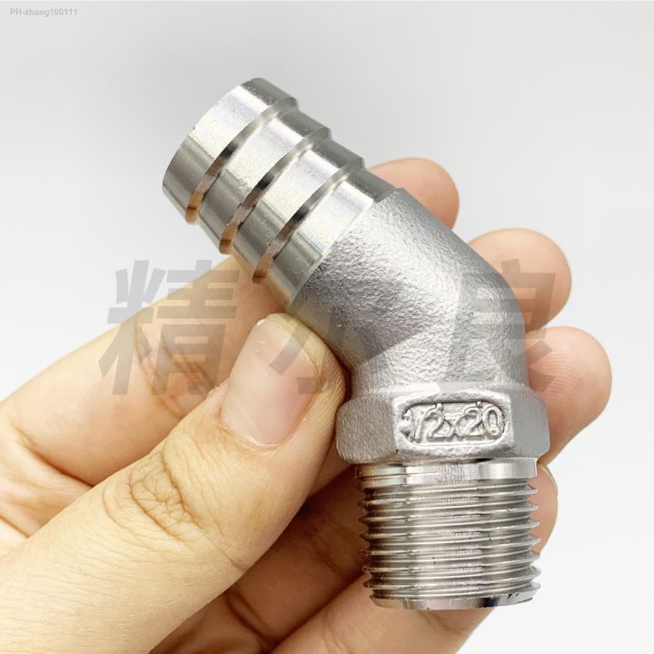 dn15-1-2-quot-bspt-male-to-20mm-hose-barb-hosetail-45-degree-elbow-connector-coupler-304-stainless-steel-pipe-fitting-connector