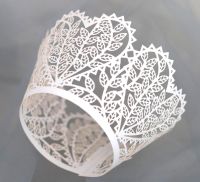 [Ricky Lighting] 50Pcs Laser Cut Heart Leaves Cupcake Wrapper Liner งานแต่งงานวันเกิดเบเกอรี่ถาดกรณี Baby Shower Handmade เค้กตกแต่ง