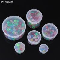 1Pcs Transparent Small Round Clear Plastic Beads Storage Box Small Items Crafts Hardware Storage Container Case