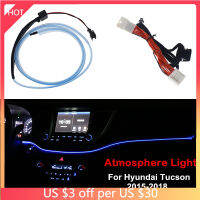 Car LED Instrument Dashboard Panel Trim Atmosphere Light Frame Decor Light Strip Blue For Hyundai Tucson 2015 2016 2017 2018