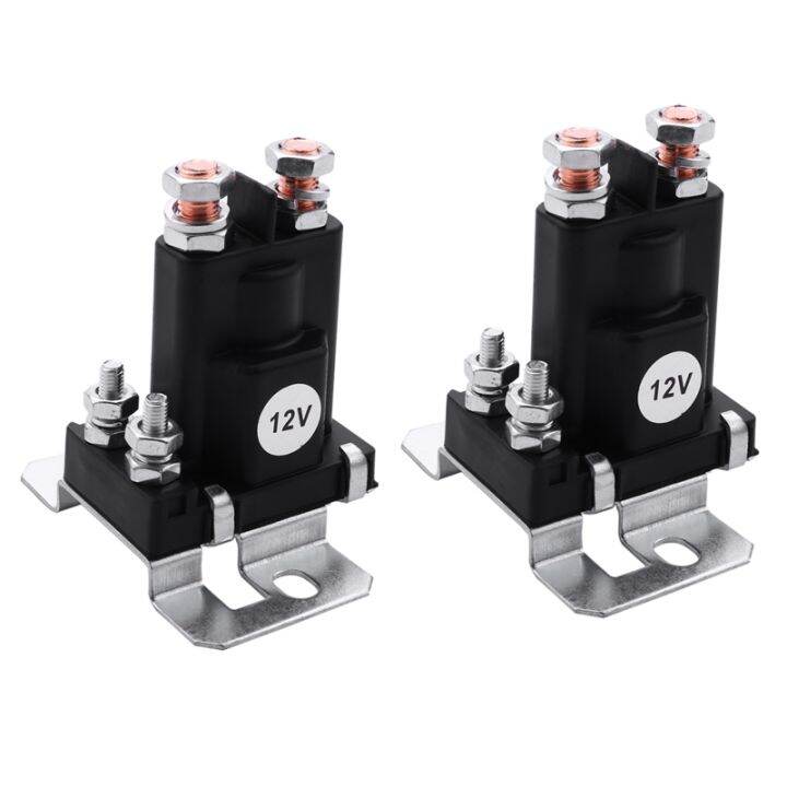 2X Dual Battery Isolator Relay Start On/Off 4 Pin 500A 12V For Car