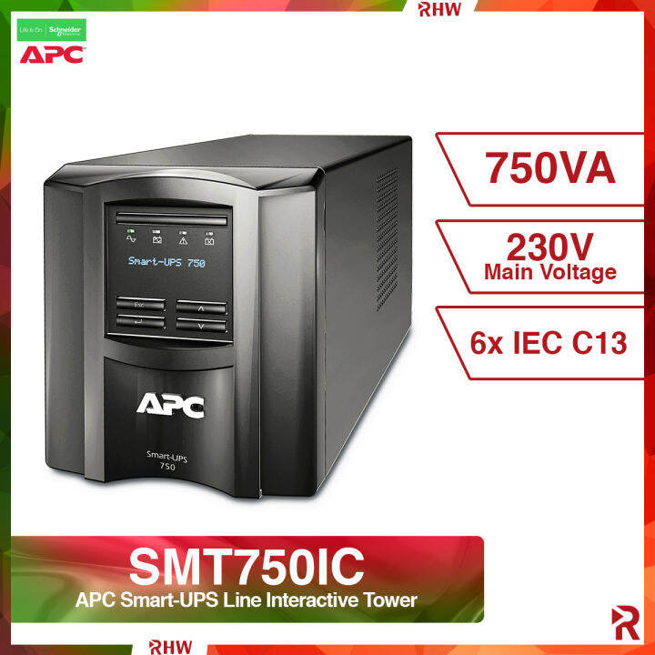 APC SMT750IC Smart-UPS, Line Interactive, 750VA, Tower, 230V, 6x IEC ...