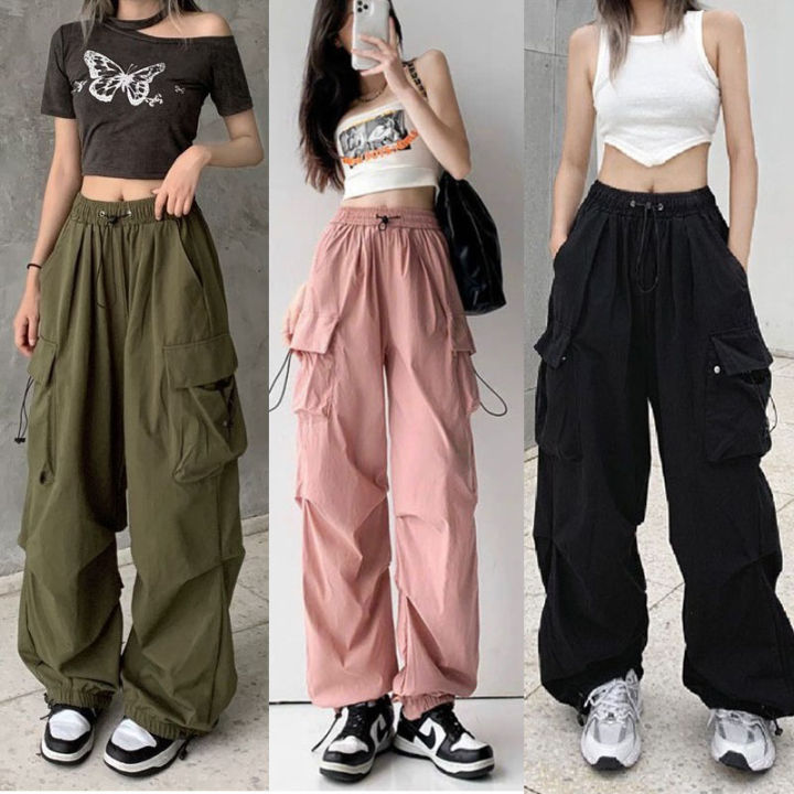 Nylon Parachute Pants - Apricot - Ladies