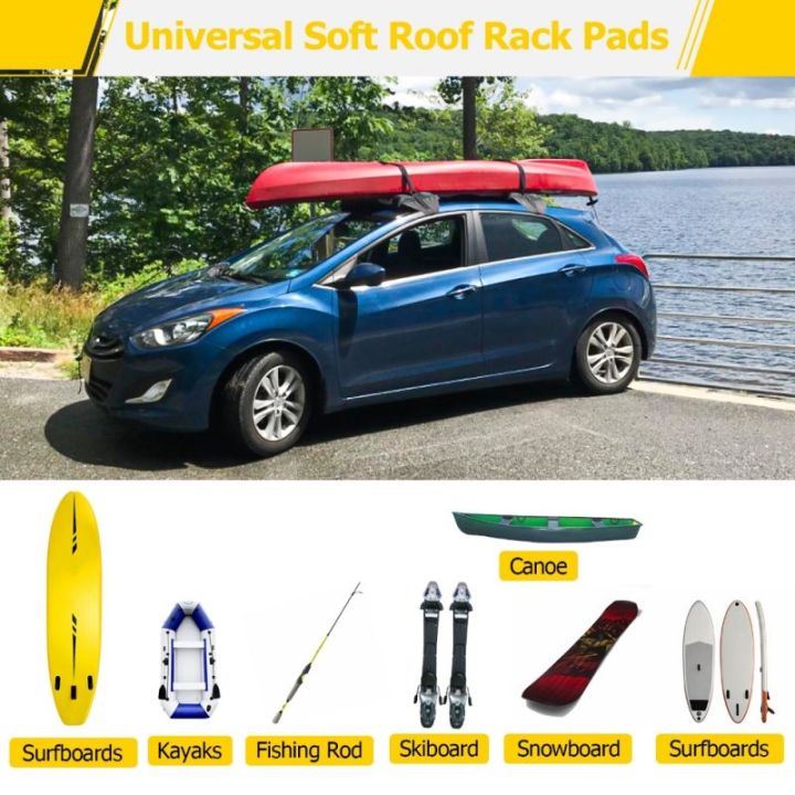 universal-รถหลังคากระเป๋าเดินทาง-soft-rack-pads-สำหรับ-kayaksuppaddleboardเรือแคนูสโนว์บอร์ดวินเซิร์ฟกระดานโต้คลื่นรถอุปกรณ์เสริม
