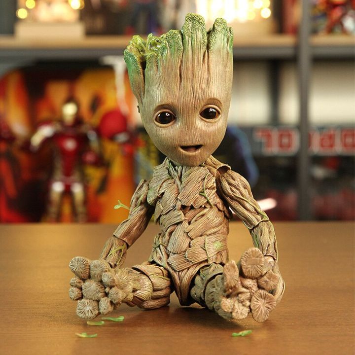 the-avengers-groot-ต้นไม้ขนาดเล็กผู้ชายอนิเมะภาพยนตร์ตัวละครหุ่นโมเดลข้อต่อที่เคลื่อนไหวได้โมเดลของขวัญวันหยุดสำหรับเด็กน่ารัก