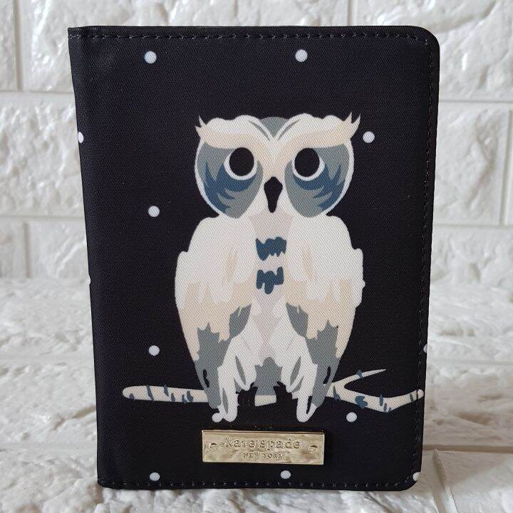 J2HL Kate Spade Classic Nylon Bifold Passport Holder Lyla Black with