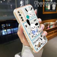 เคส Chenyyka สำหรับ Infinix เคส X655C 9 Pro ลายการ์ตูนน่ารัก Pochacco ดีไซน์ใหม่ชุบหรูหราแฟชั่นลายขอบด้านข้างคลุมทั้งหมดเลนส์กล้องถ่ายรูปเคสนิ่มป้องกันกล่องกันกระแทก