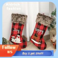 ALDRICH FASHION Elk ความคิดสร้างสรรค์ ถุงของขวัญขนม เตาผิง ปีใหม่ ตกแต่งต้นคริสต์มาส ถุงเท้า ถุงเท้าลูกกวาด ถุงน่องคริสต์มาส ถุงเท้าของขวัญเด็ก