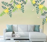 ❒ Custom wallpaper Simple beige flower background wall