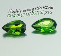 Dazzling Mint Green Chrome Diopside/Genuine Lustrous Vivid Green Pear Cut 4x3mm/Loose semiprecious Colored Gemstone/2 Pieces Set