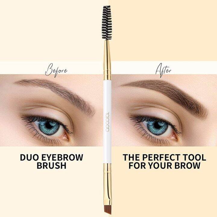 docolor-double-head-makeup-eyebrow-brush-double-sided-blending-eye-eyebrow-flat-angled-make-up-brush-comb-double-ended-tool-makeup-brushes-sets