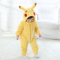 [ในสต็อก] Pikachu เด็กหนุ่มๆสาวๆบอดี้สูทและฤดูใบไม้ร่วงชิ้นเดียวใหม่การ์ตูน Romper ชั้นเดียวหนาเด็ก O Nesie 2352