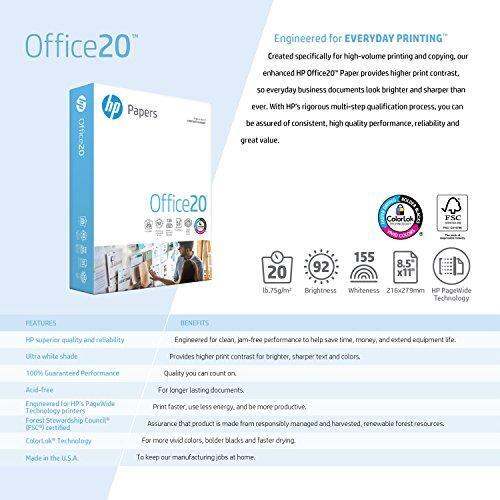 HP Printer Paper, Office20 Paper, 8.5 x 11 Paper