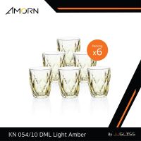 JJGLASS - (AMORN) KN 054/10 DML Light Green (1x6) - แก้วน้ำดื่ม แก้วน้ำผลไม้ แก้วลายเพชร แก้วมีลวดลาย ความสูง 10 ซม. แพ็ค 6 ใบ