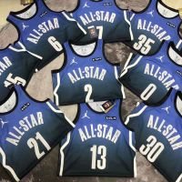 นิวเจอร์ซีย์คุณภาพสูง [Hot pressed2023 NBA All-Star Game jersey blue Vest James Doncic Durant Tatum