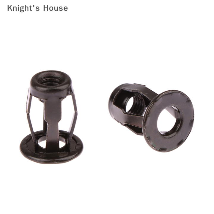 knights-house-ชุดน็อตหมุดย้ำ10ชิ้นตัวล็อคกลีบดอกไม้หมุดเหล็กกลวงคลิปเหล็กยึดจานน็อตยึดโลหะยึดป้ายทะเบียนรถ