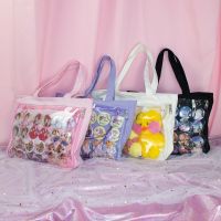 Ita Bag Japanese Lolita Transparent Shoulder Bag Canvas Single Side Transparency Handbag For Dango Badge Show ItaBag