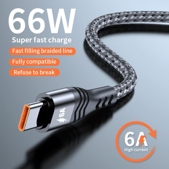 a-lovable-66w-usb-type-ccharging6a-5a-forscp-fcp-xiaomiafc-qc3-0charge-voocdata-สายไฟ1-2-3m