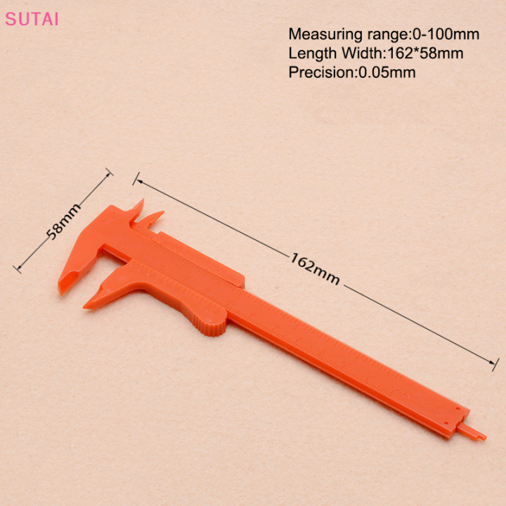 💖【Lowest price】SUTAI Double Rule Scale Plastic Vernier Caliper