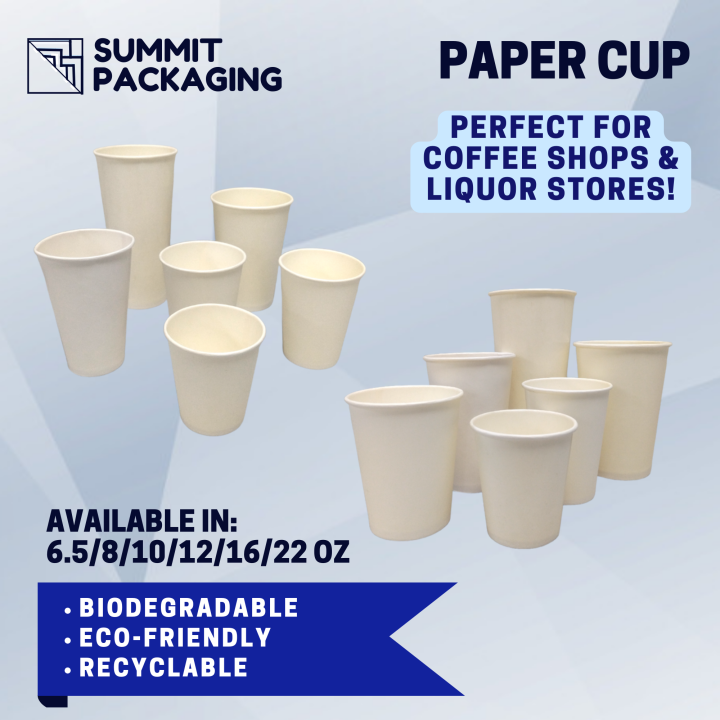 Paper Cup Plain White Party Cups [50pcs] 6 5oz 8oz 10oz 12oz 16oz