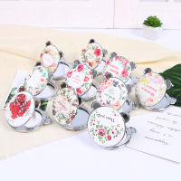 FEN31 Pocket Flower Mirror Makeup Compact Portable Mini Retro Makeup Mirror Panda Female Gifts Double-Sided Folding Cosmetic