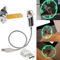 USB Led G Adget ที่มีความยืดหยุ่น40เซนติเมตร USB ขับเคลื่อนระบายความร้อน LED กระพริบเวลาฟังก์ชั่นการแสดงผลนาฬิกาพัดลม # K400Y #