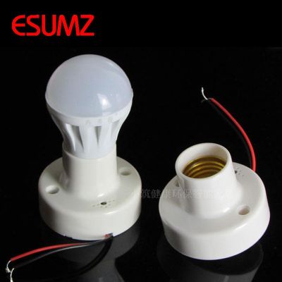 ช้อปปิ้งฟรี1Pcs 110V-250V E27 Sound Light Control Sensor Holder Light Base Bulb Lamp Light Sound Sensor