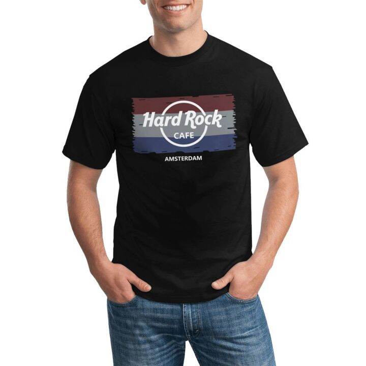 round-neck-men-daily-wear-t-shirt-hard-rock-cafe-amsterdam-various-colors-available