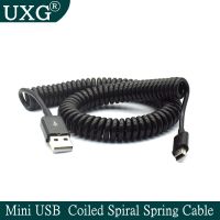 USB 2.0 to Mini USB Cables Mini USB Coiled Spiral Spring Data Charging Adapter Cable 50cm/0.5m 200cm/2m Wires  Leads Adapters