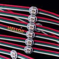 50Pcs Prewired 5050 SK6812 WS2812B Full Color RGB Pixel LED Chip &amp; Heatsink DC5V 10CM 12CM Colorful wire transparent wire LED Bulbs