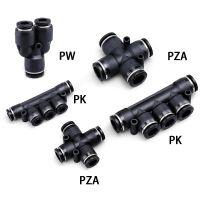 PW PZA PK Pneumatic Connector4 6 8mm 10mm 12mm 16mm OD Plastic Fitting Connector Pipe Air Quick Connector Push on Hose Connector Hand Tool Parts Acces