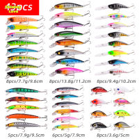 ShiningLove 43pcs Fishing Lures Kit Minnow Hard Baits Crankbait Swimbait Fishing Gear For Bass Pike Saltwater Freshwater