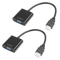 [LUNA electronic accessories] 2X (เวอร์ชั่นอัปเกรด) HDMI 1080P เป็นสาย VGA แล็ปท็อปตัวแปลงอะแดปเตอร์สำหรับ PC ราสเบอร์รี่ Pi - Black