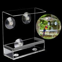 Clear Window Bird Feeder Feeding Squirrel Birdhouse With Suction Tray Cup Mount Attaches to Any Windows Excellent clarity