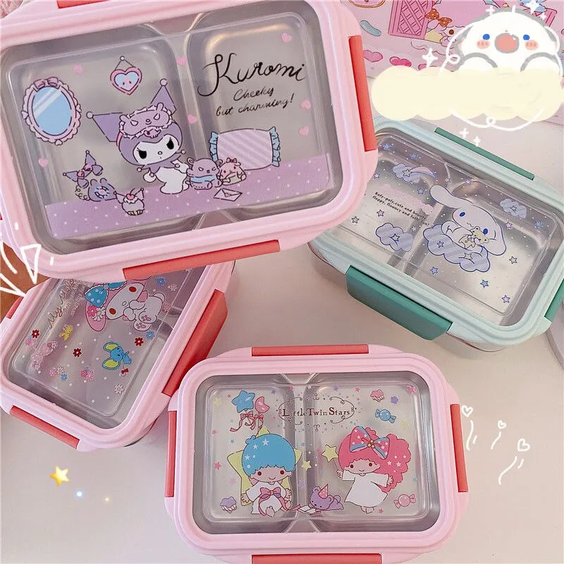 Sanrio Kawaii Pochacco Lunch Box Hello Kitty Kuromi Student Office Worker  Portable Cartoon 1200ML Portable Fresh Lunch Box Gift 